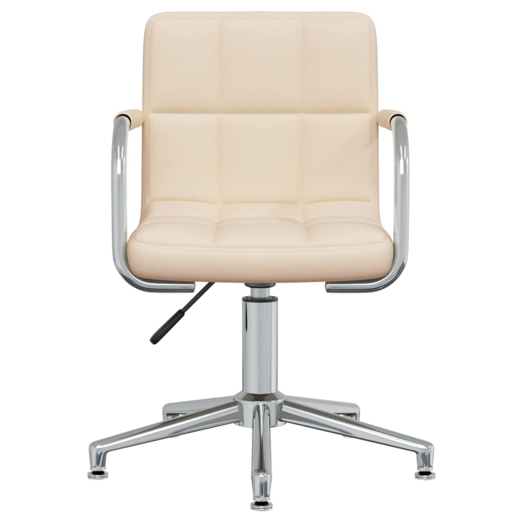 Chaise pivotante de bureau Crème Tissu