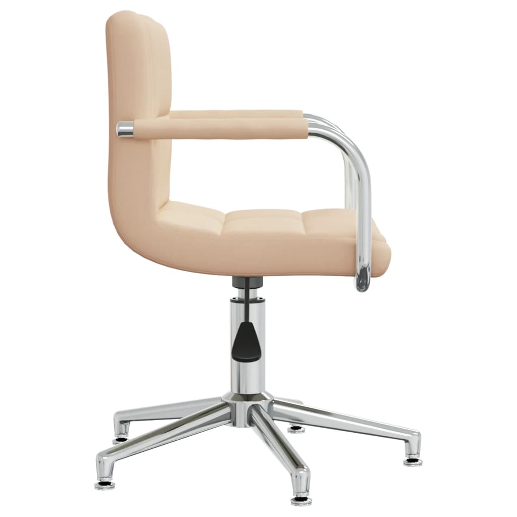 Chaise pivotante de bureau Crème Tissu