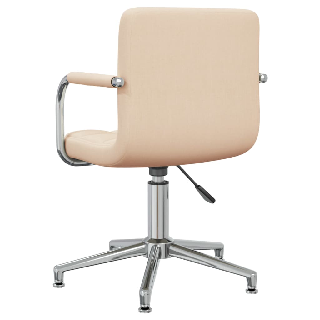 Chaise pivotante de bureau Crème Tissu