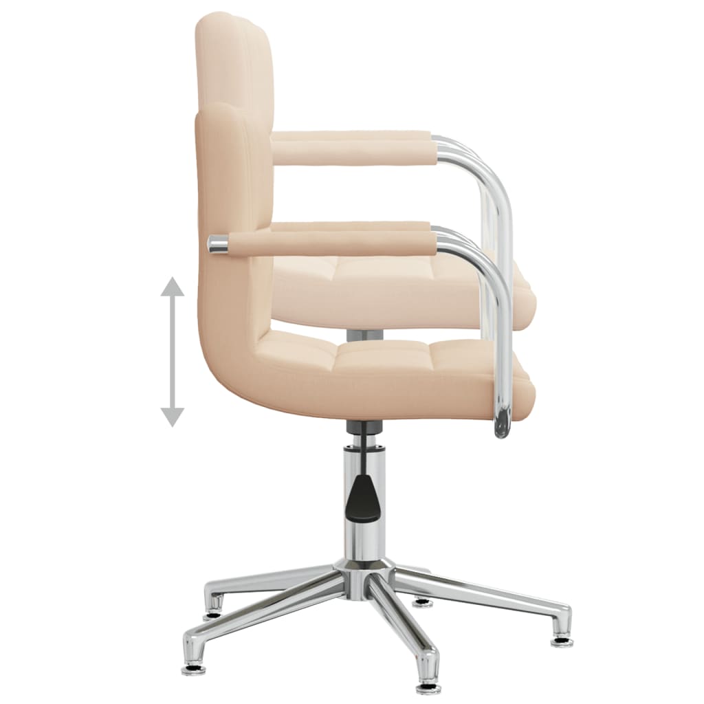 Chaise pivotante de bureau Crème Tissu