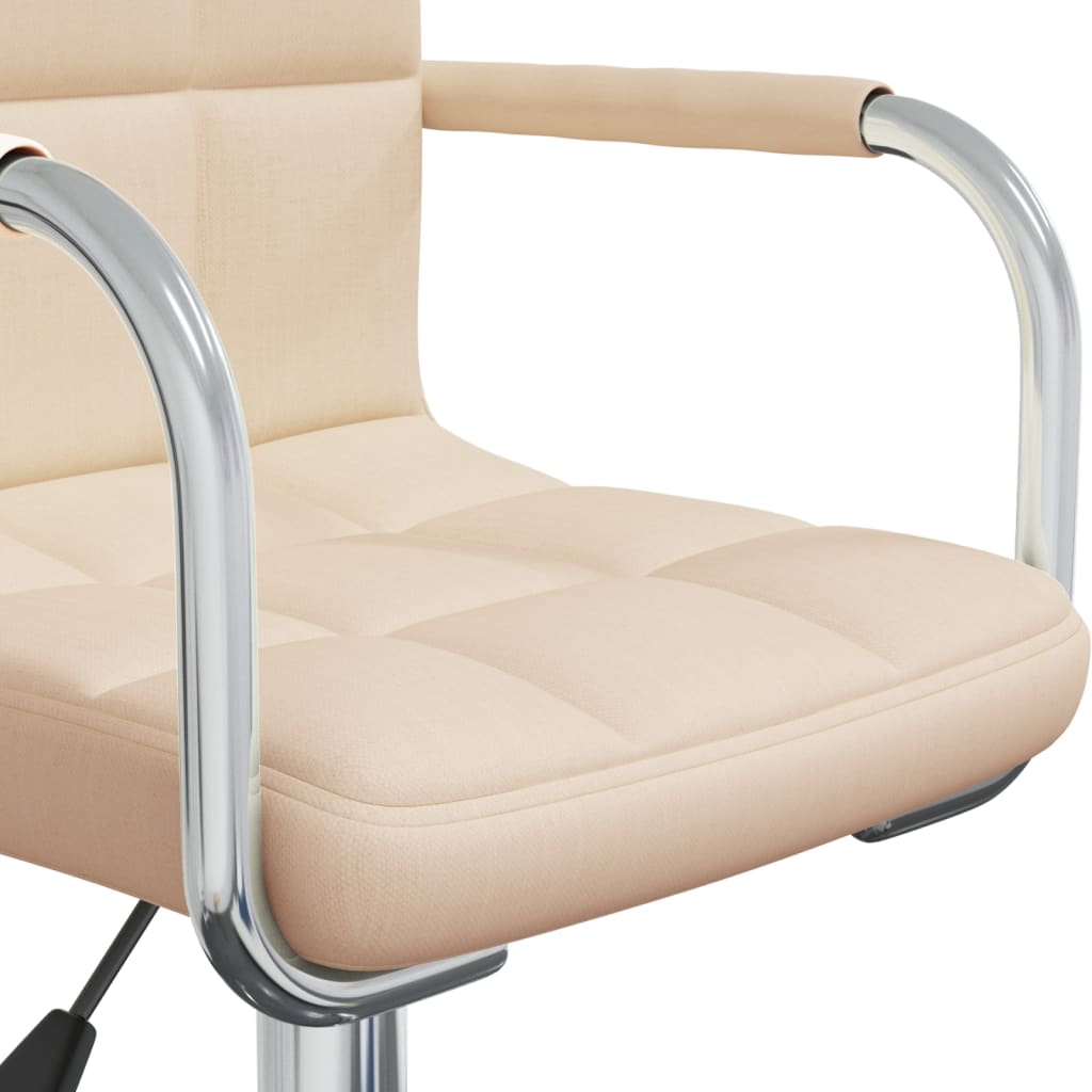 Chaise pivotante de bureau Crème Tissu