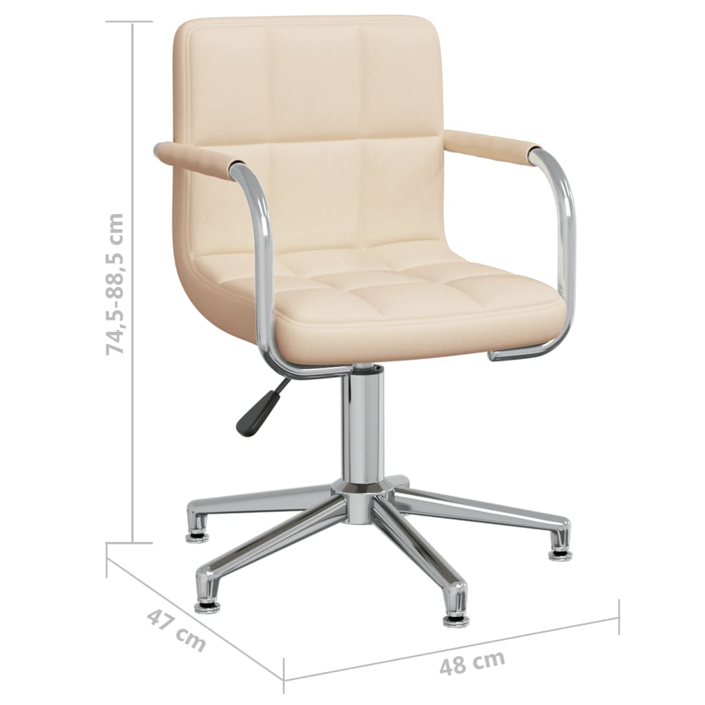 Chaise pivotante de bureau Crème Tissu