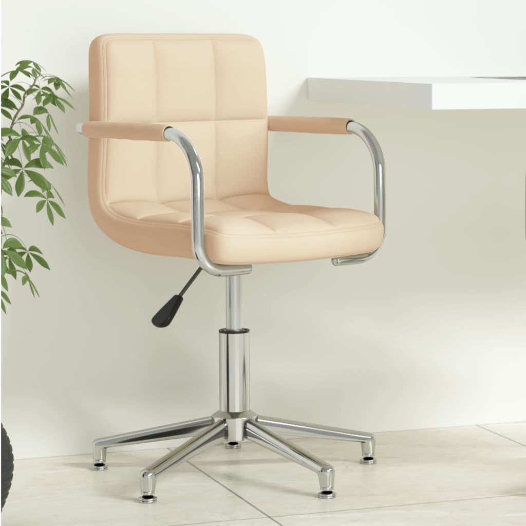Chaise pivotante de bureau Crème Tissu