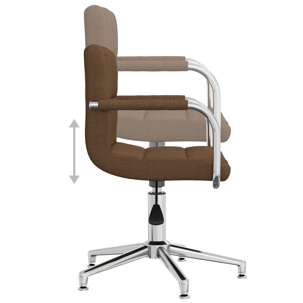 Chaise pivotante de bureau Marron Tissu