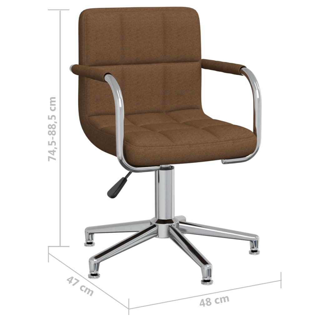 Chaise pivotante de bureau Marron Tissu