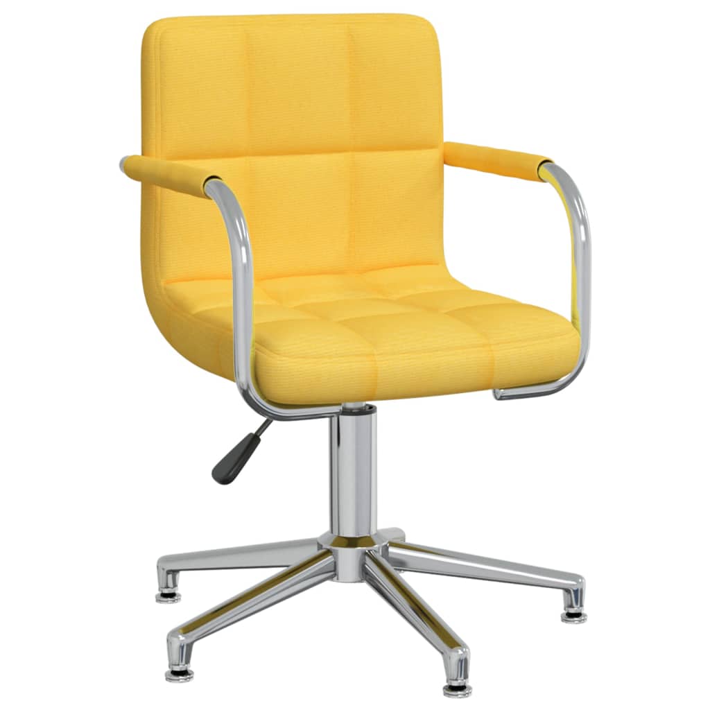 Chaise pivotante de bureau Jaune moutarde Tissu