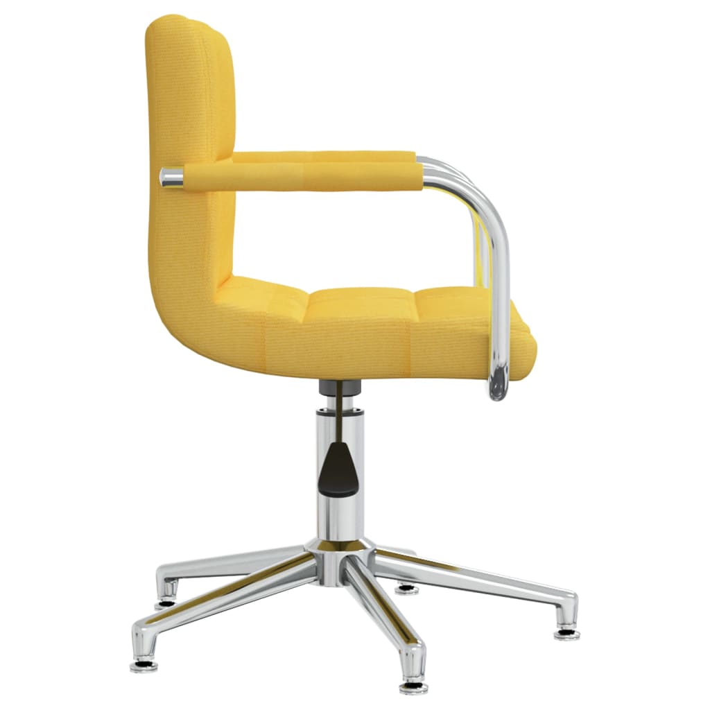 Chaise pivotante de bureau Jaune moutarde Tissu