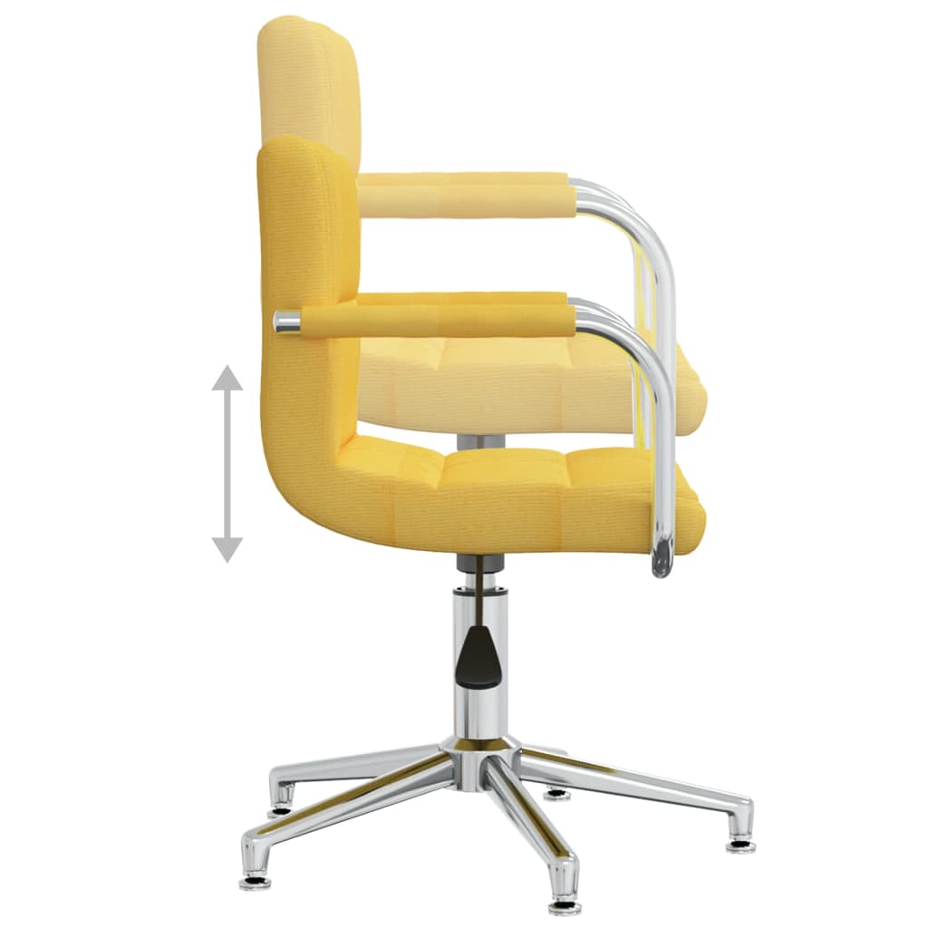 Chaise pivotante de bureau Jaune moutarde Tissu