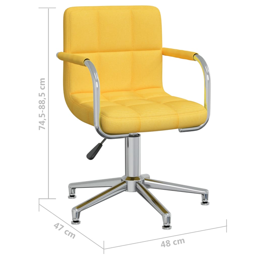 Chaise pivotante de bureau Jaune moutarde Tissu