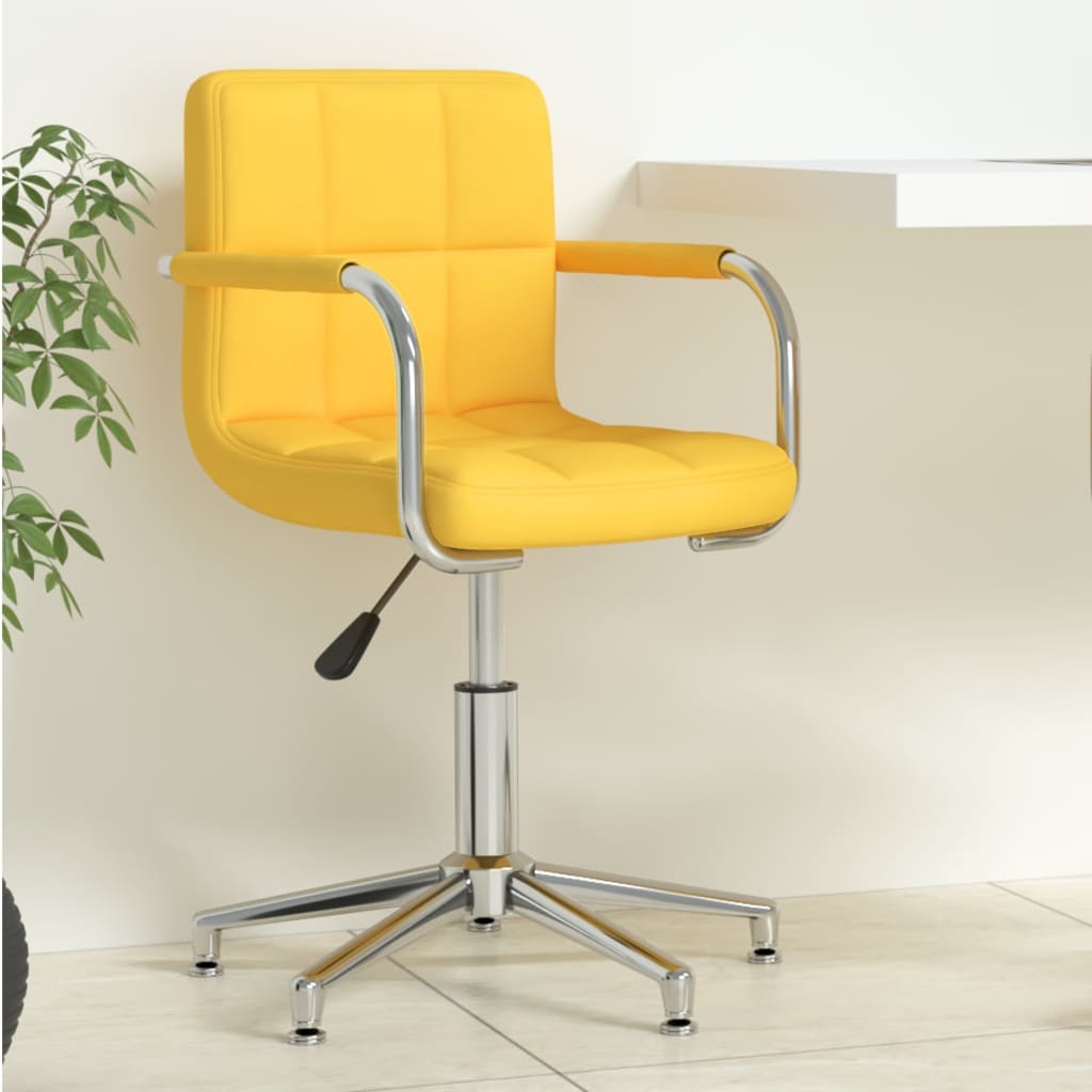 Chaise pivotante de bureau Jaune moutarde Tissu