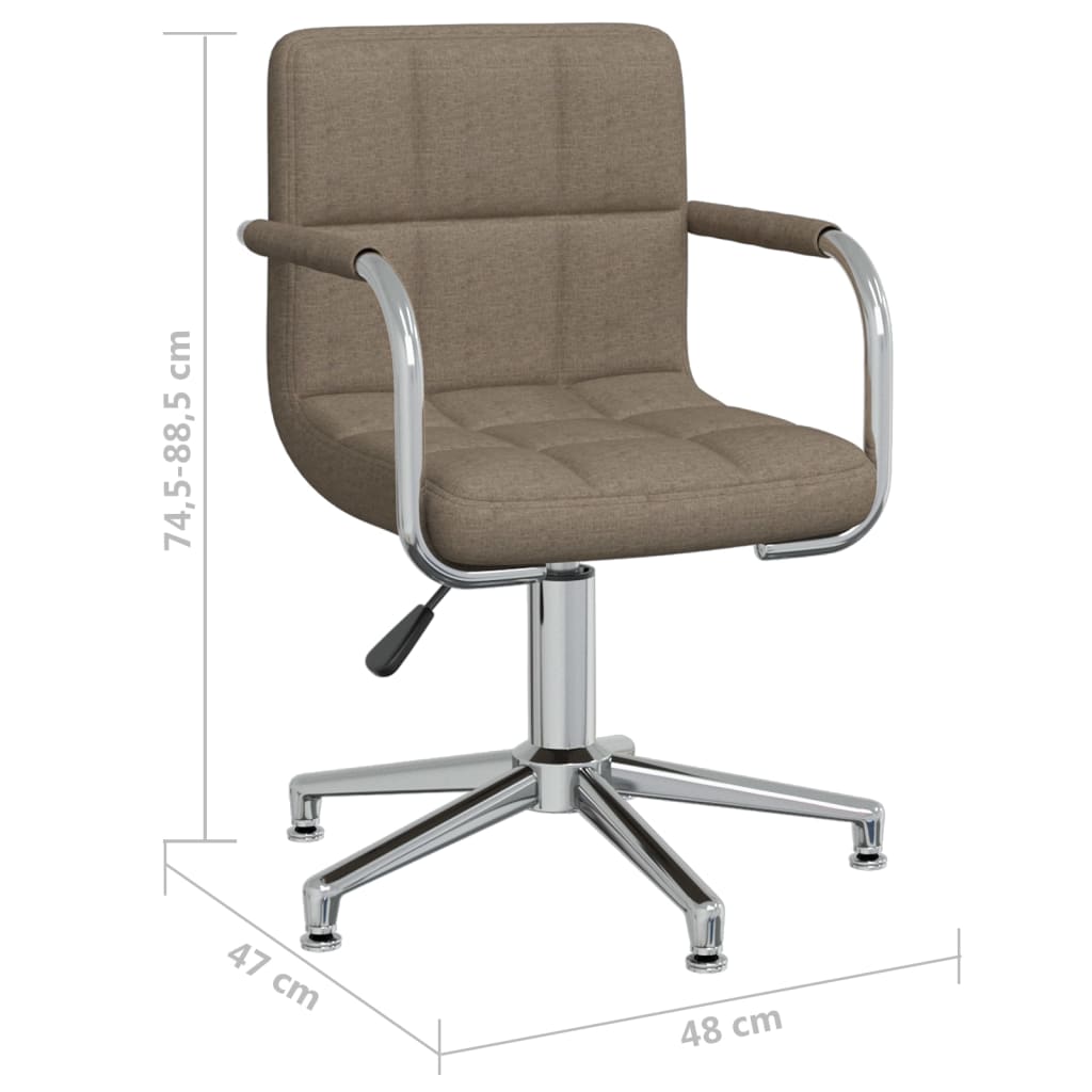 Chaise pivotante de bureau Taupe Tissu