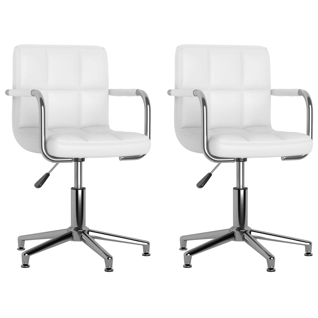 Chaises pivotantes à manger lot de 2 blanc similicuir - XIOS