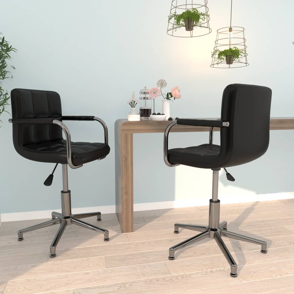 Chaises à manger pivotantes lot de 2 Noir Similicuir - XIOS