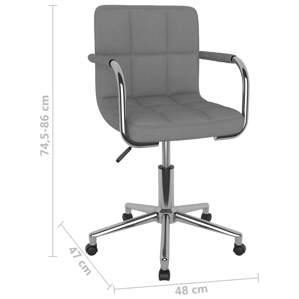 Chaise pivotante de bureau Gris clair Tissu