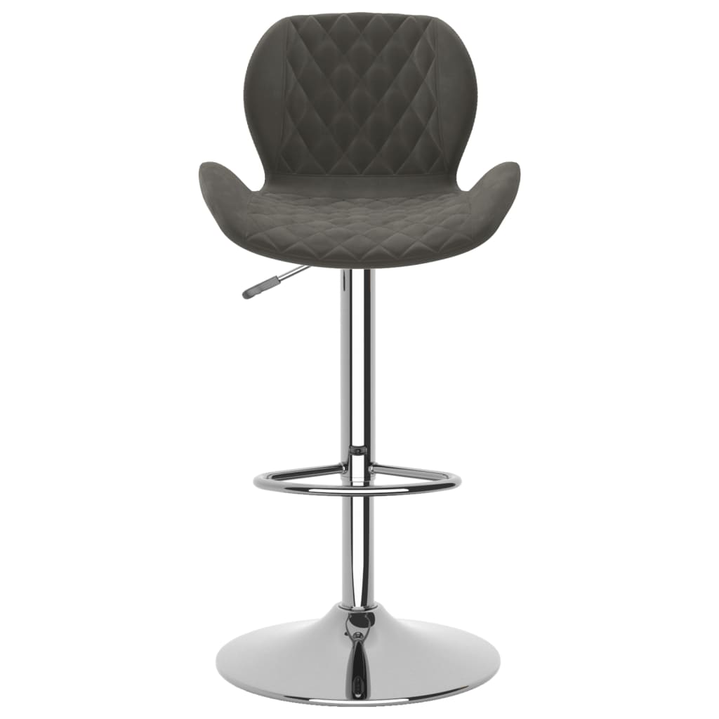 Tabourets de bar lot de 2 gris foncé velours - XIOS