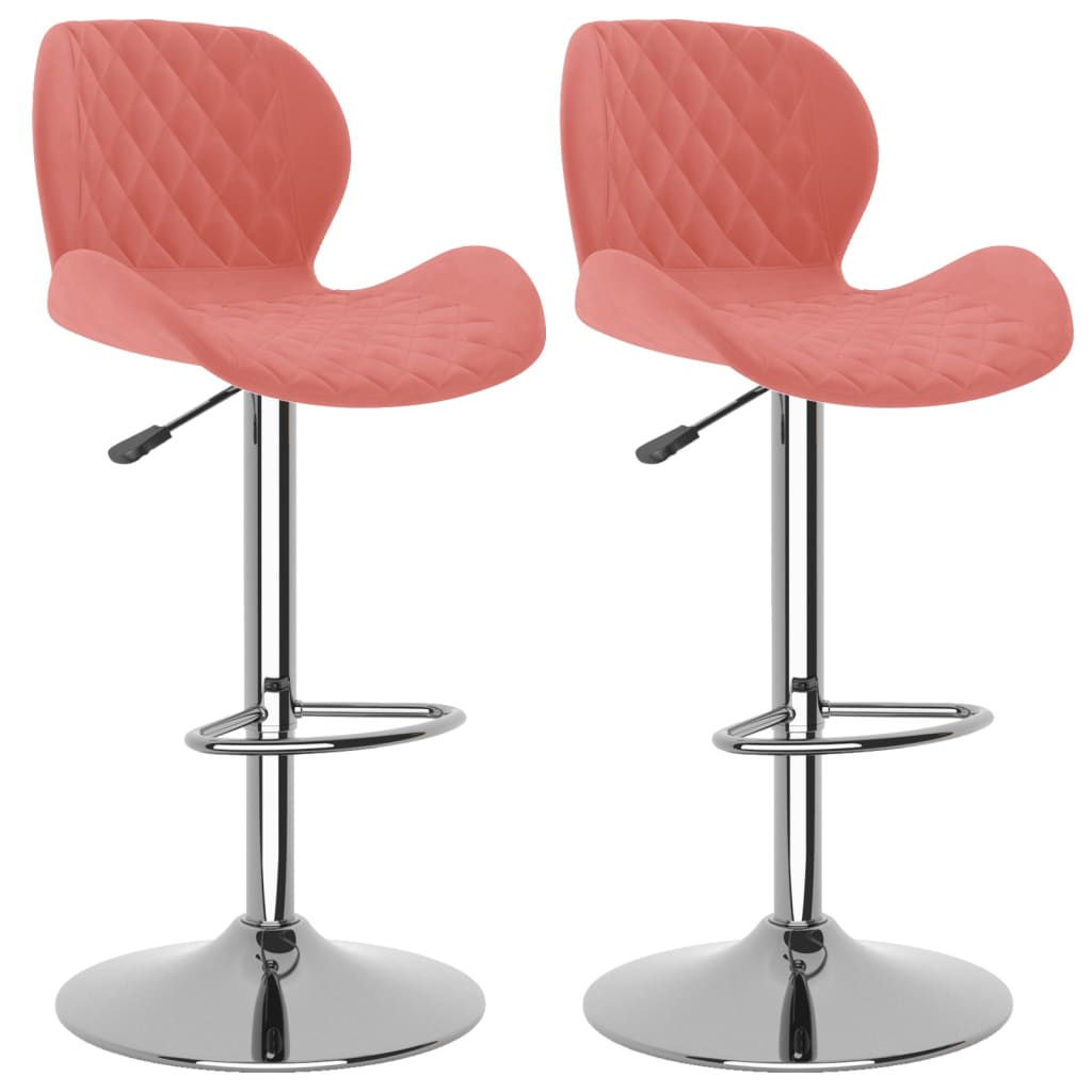 Tabourets de bar lot de 2 rose velours - XIOS