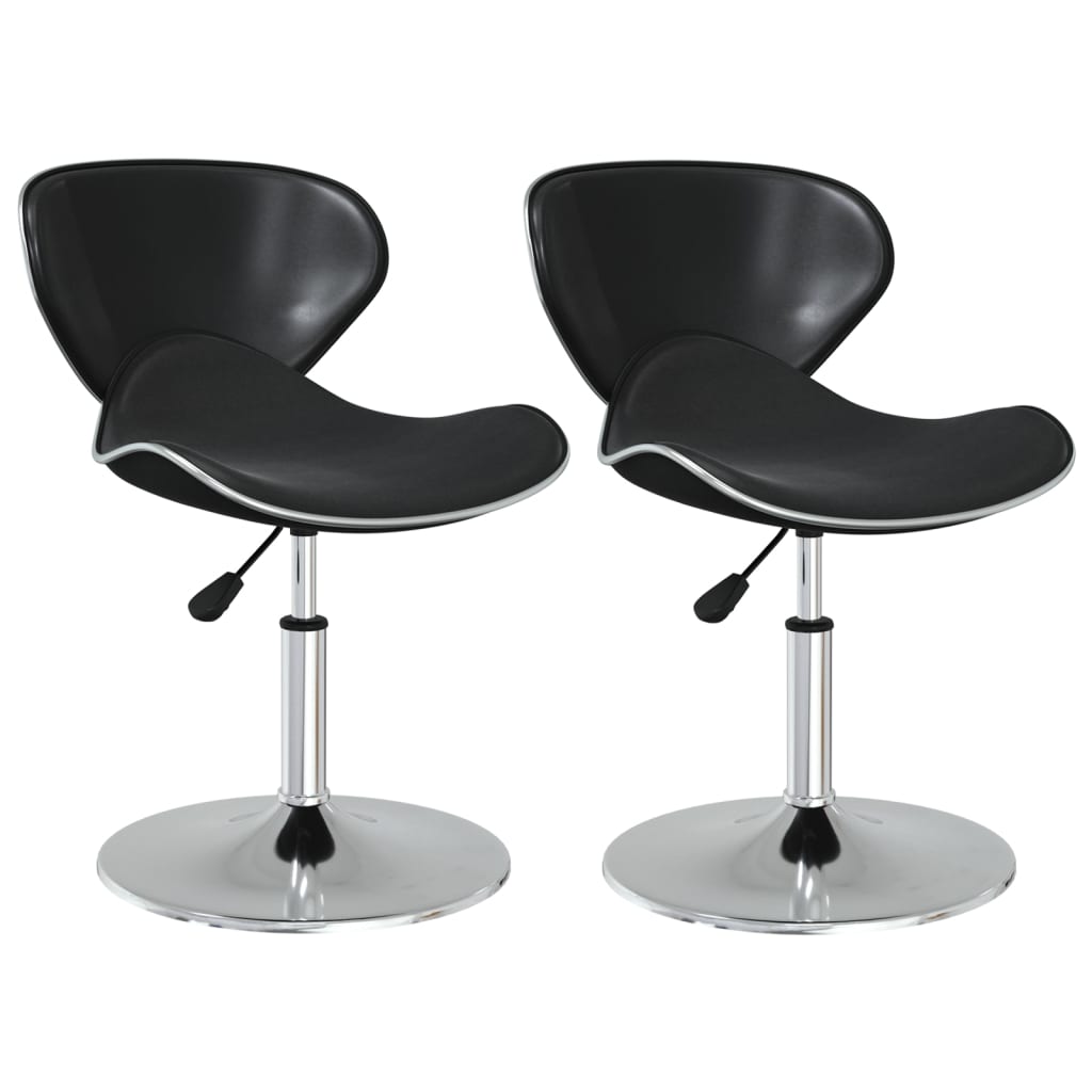 Chaises à manger lot de 2 noir similicuir - XIOS