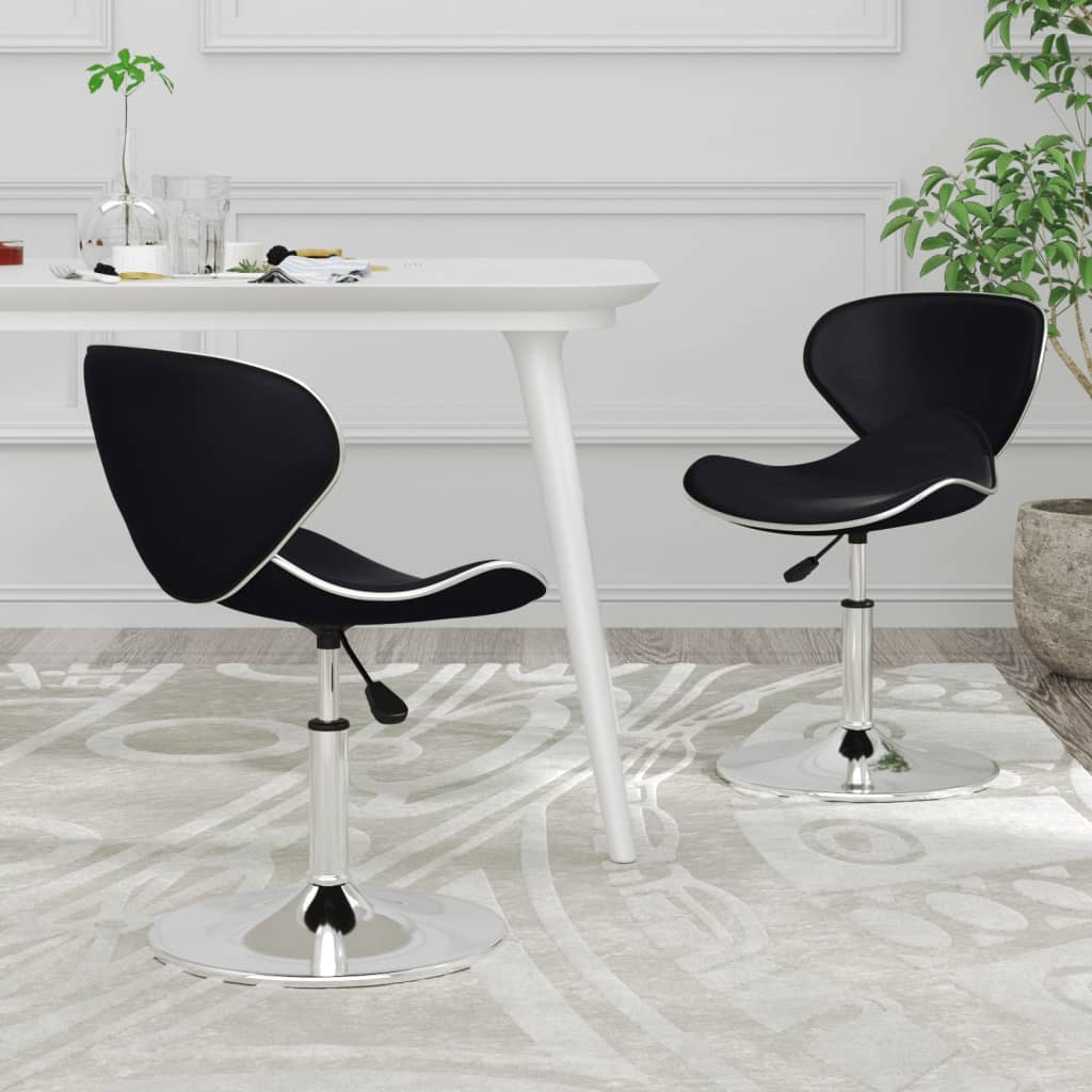 Chaises à manger lot de 2 noir similicuir - XIOS