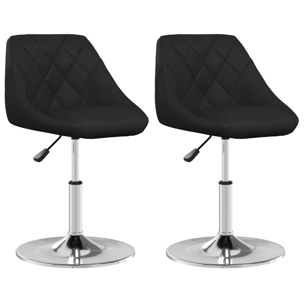 Chaises à manger lot de 2 noir similicuir - XIOS