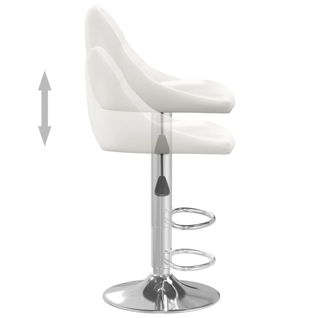Tabourets de bar lot de 2 blanc similicuir - XIOS