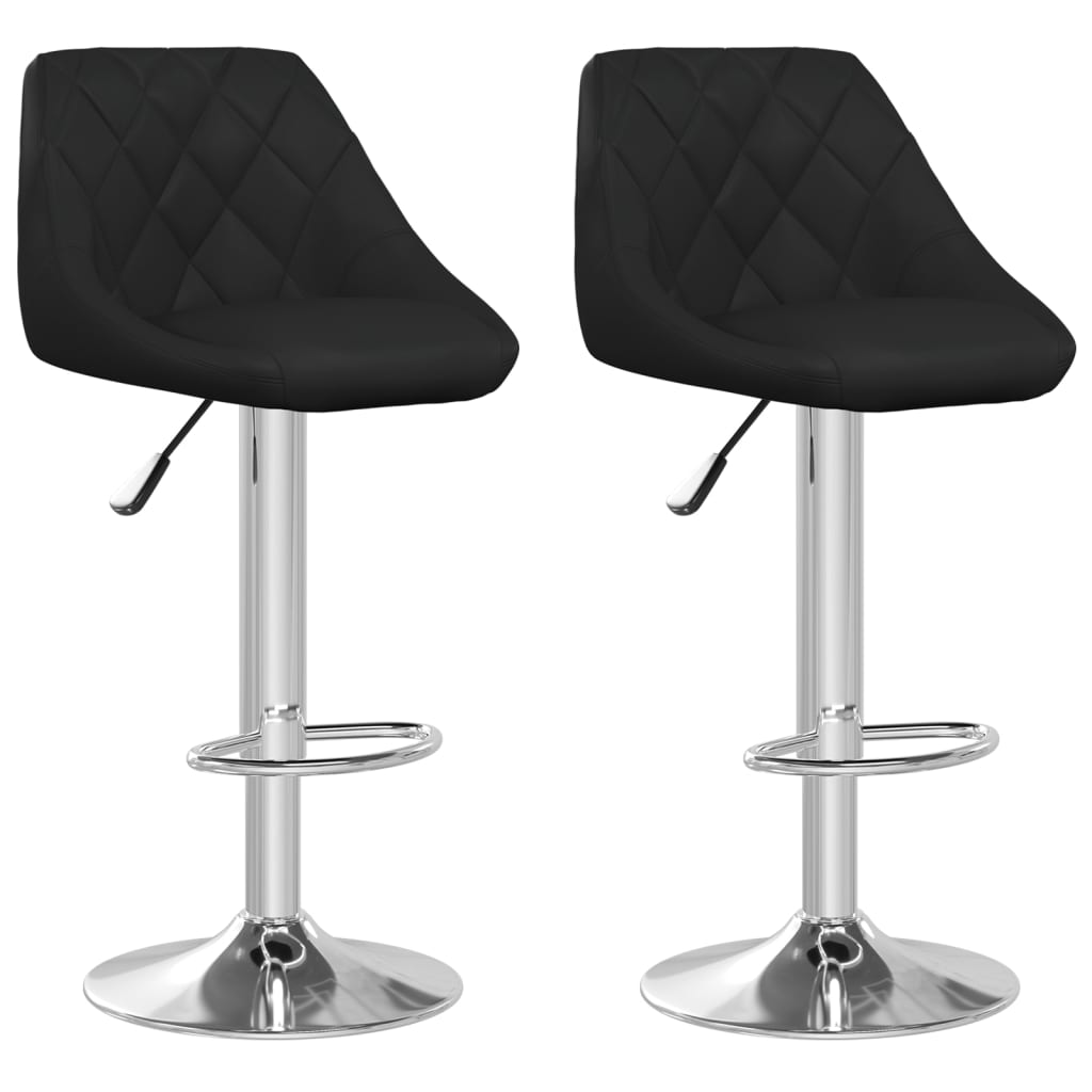 Tabourets de bar lot de 2 noir similicuir - XIOS