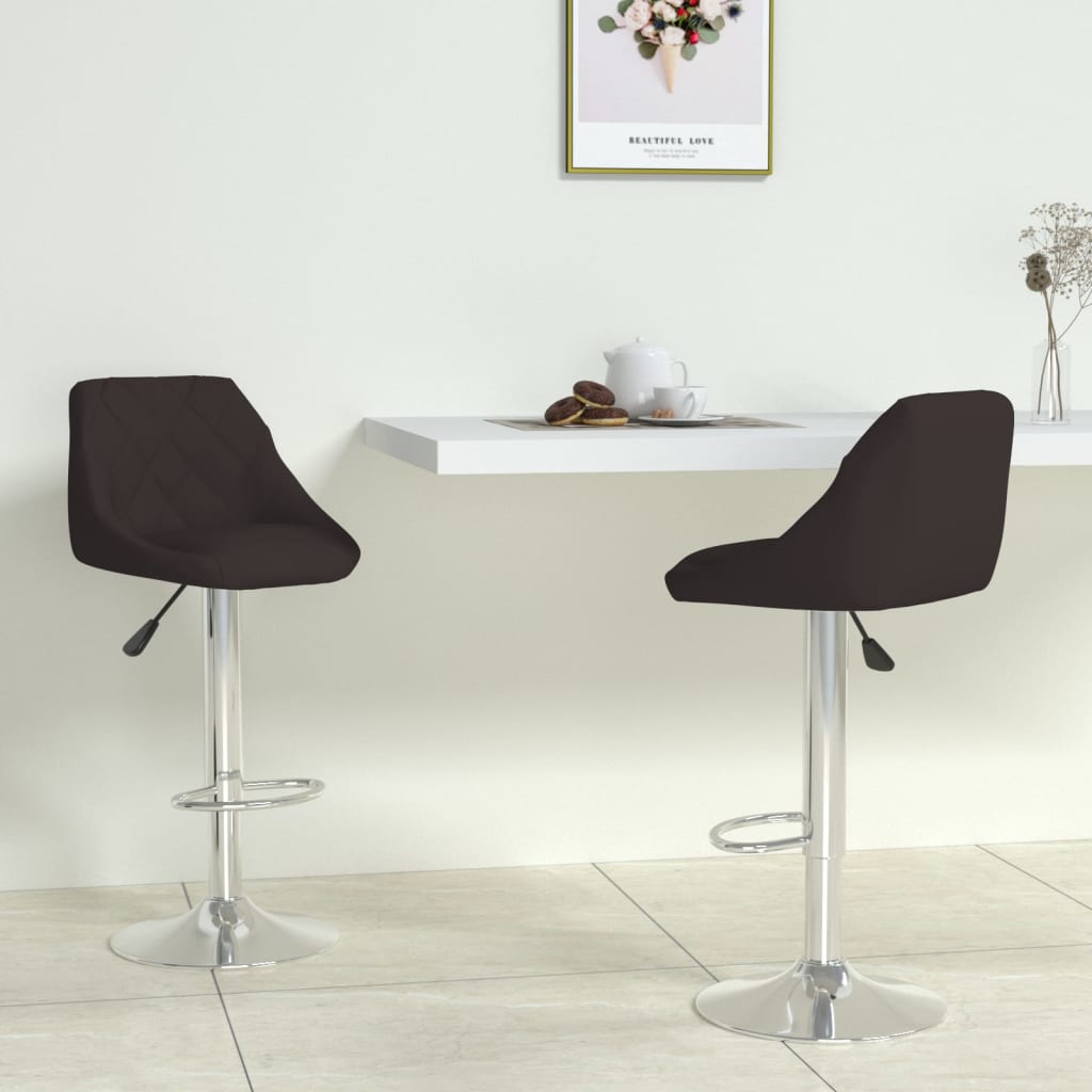 Tabourets de bar lot de 2 noir similicuir - XIOS