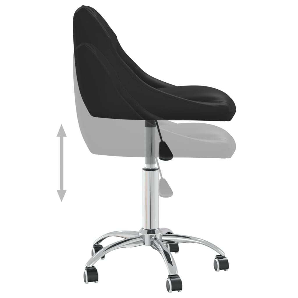Chaise de bureau pivotante Noir Similicuir