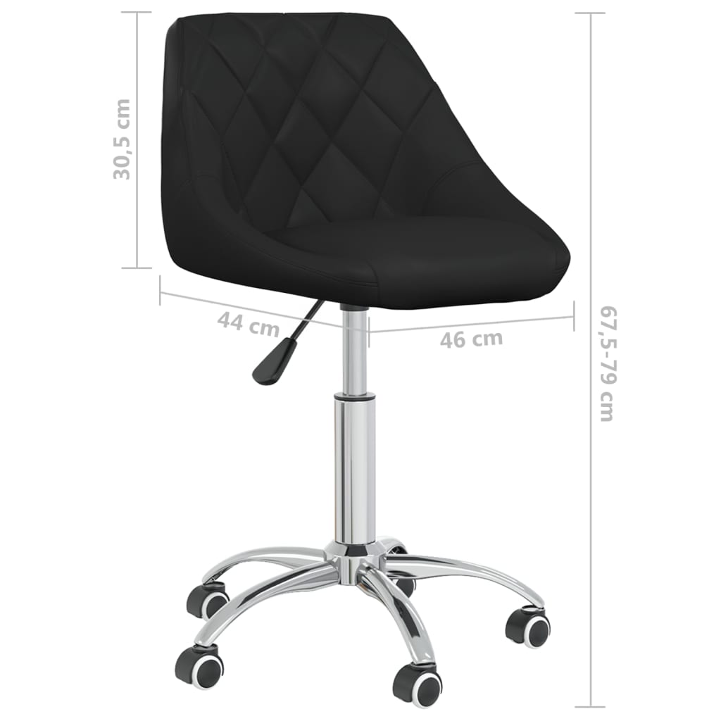 Chaise de bureau pivotante Noir Similicuir