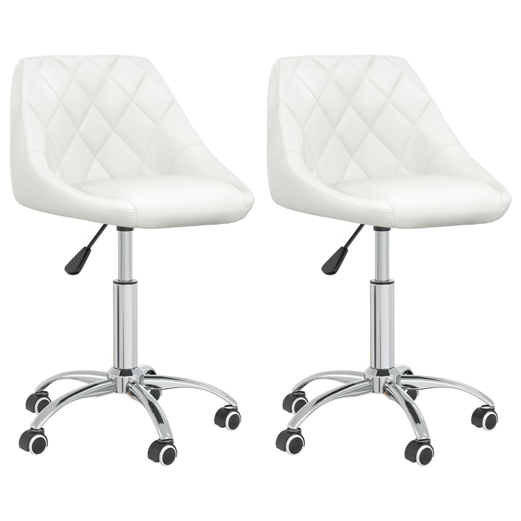 Chaises pivotantes à manger lot de 2 blanc similicuir - XIOS