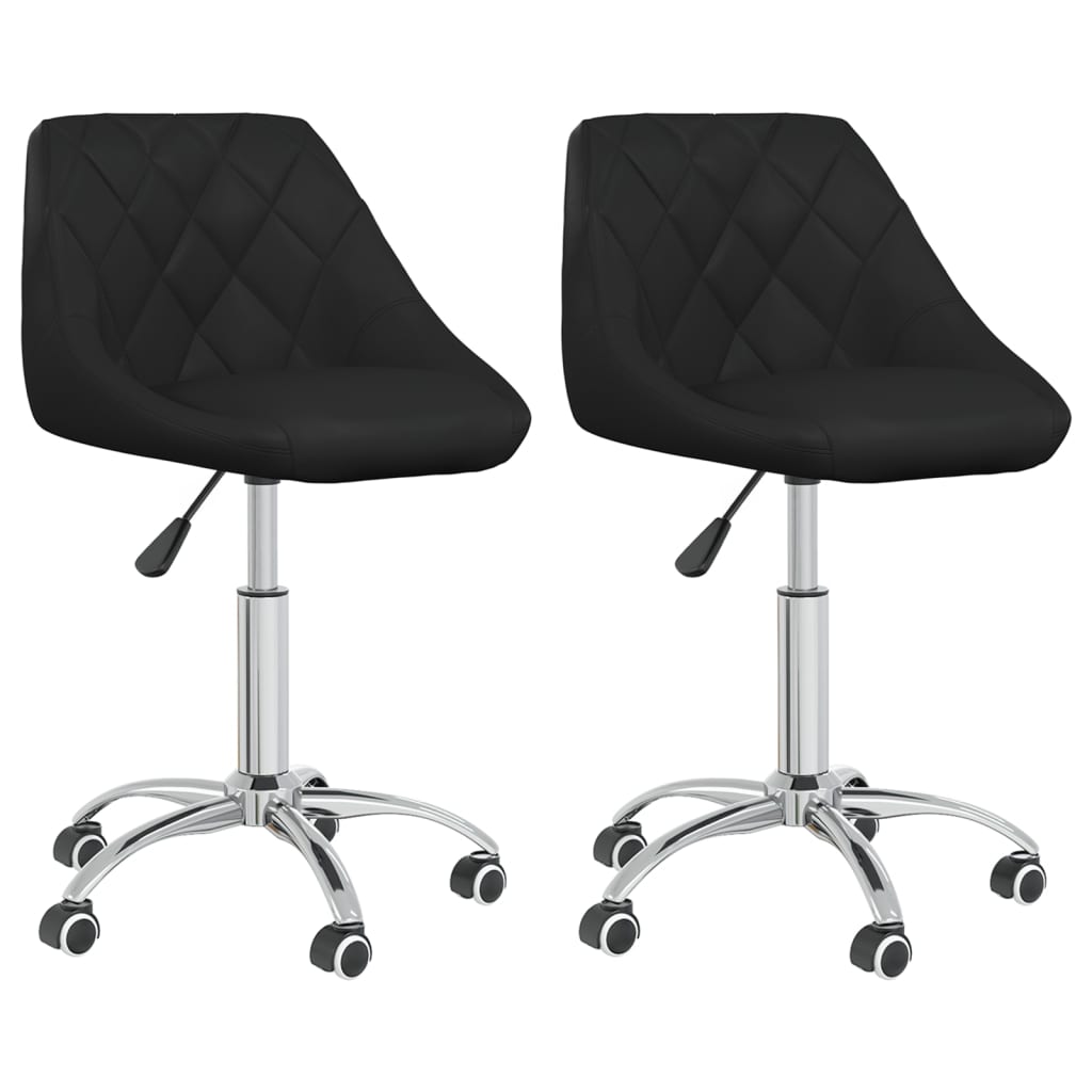 Chaises à manger pivotantes lot de 2 noir similicuir - XIOS