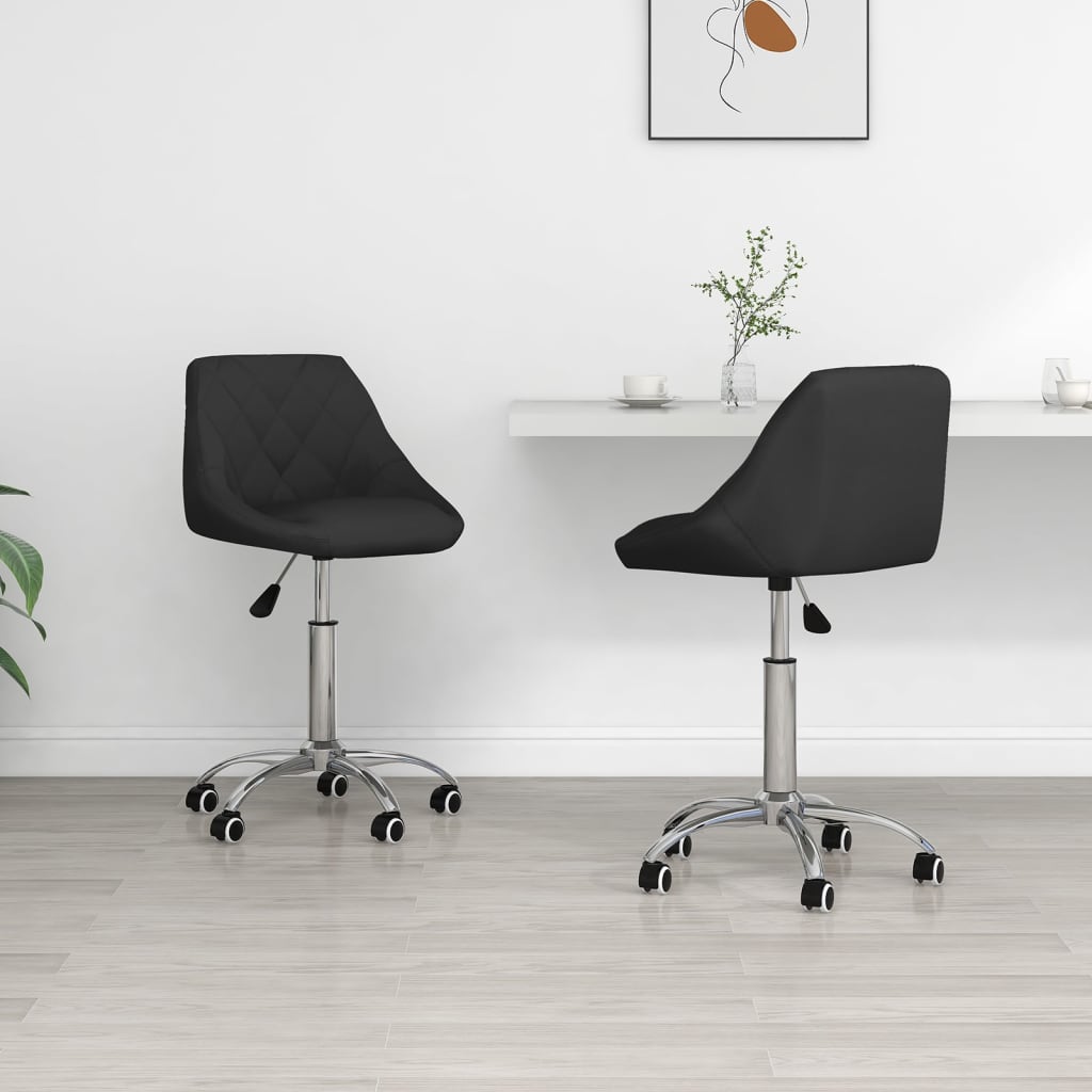 Chaises à manger pivotantes lot de 2 noir similicuir - XIOS