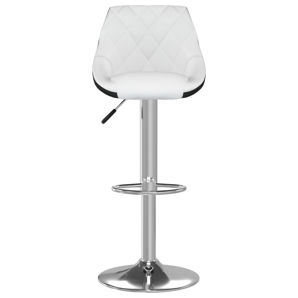 Tabourets de bar lot de 2 blanc et noir similicuir - XIOS