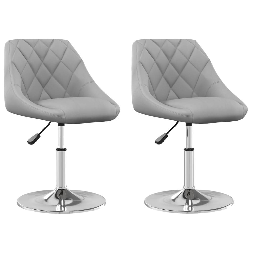 Chaises pivotantes à manger lot de 2 Gris clair Velours - XIOS