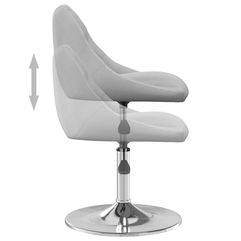 Chaises pivotantes à manger lot de 2 Gris clair Velours - XIOS