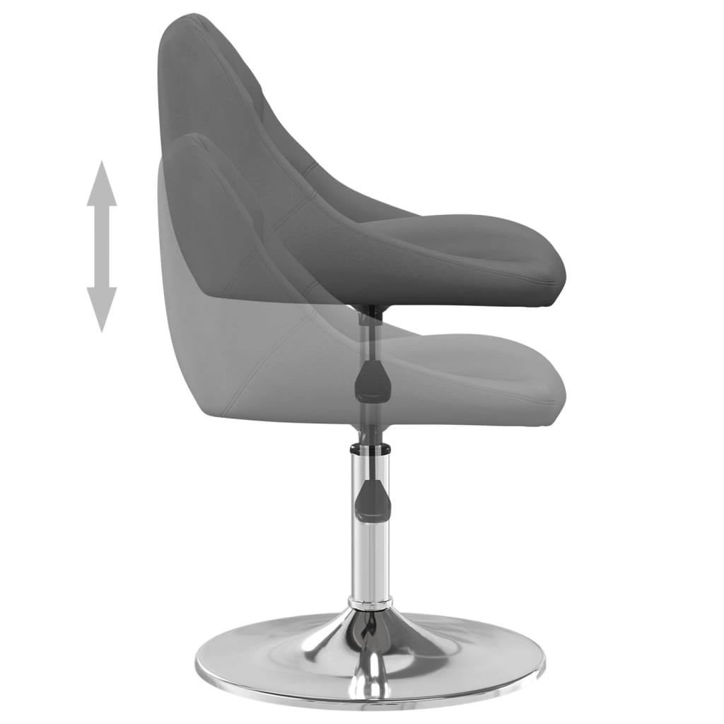 Chaises pivotantes à manger lot de 2 Gris foncé Velours - XIOS