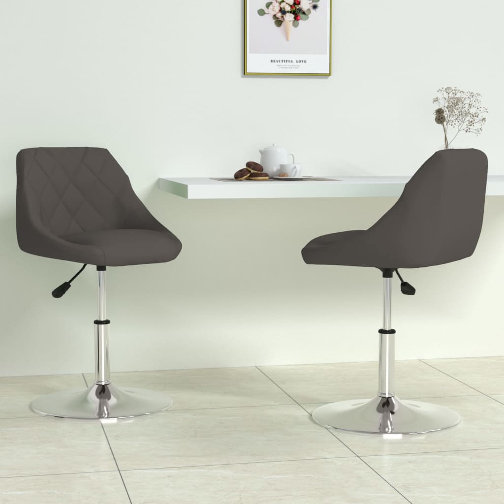Chaises pivotantes à manger lot de 2 Gris foncé Velours - XIOS