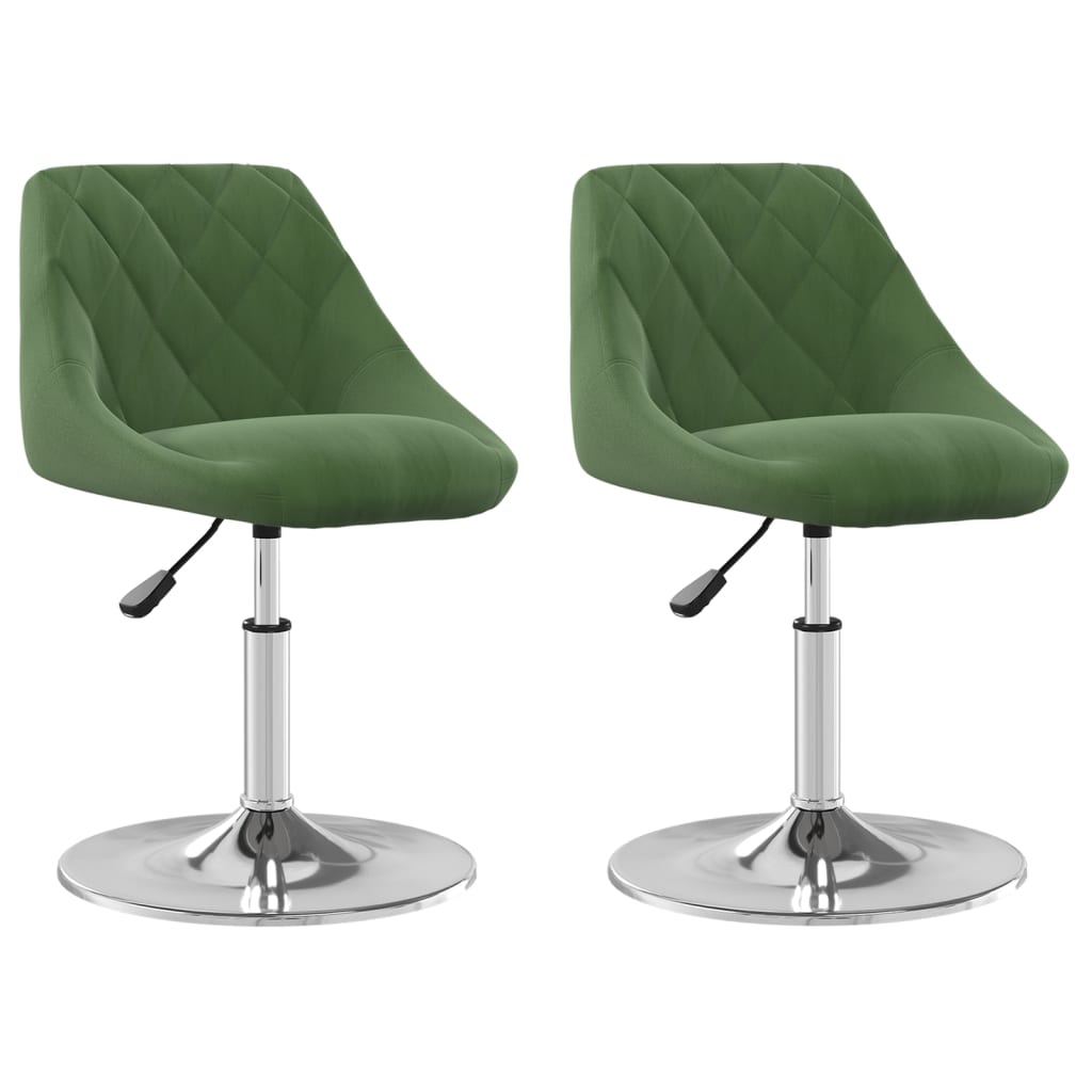 Chaises pivotantes à manger lot de 2 Vert foncé Velours