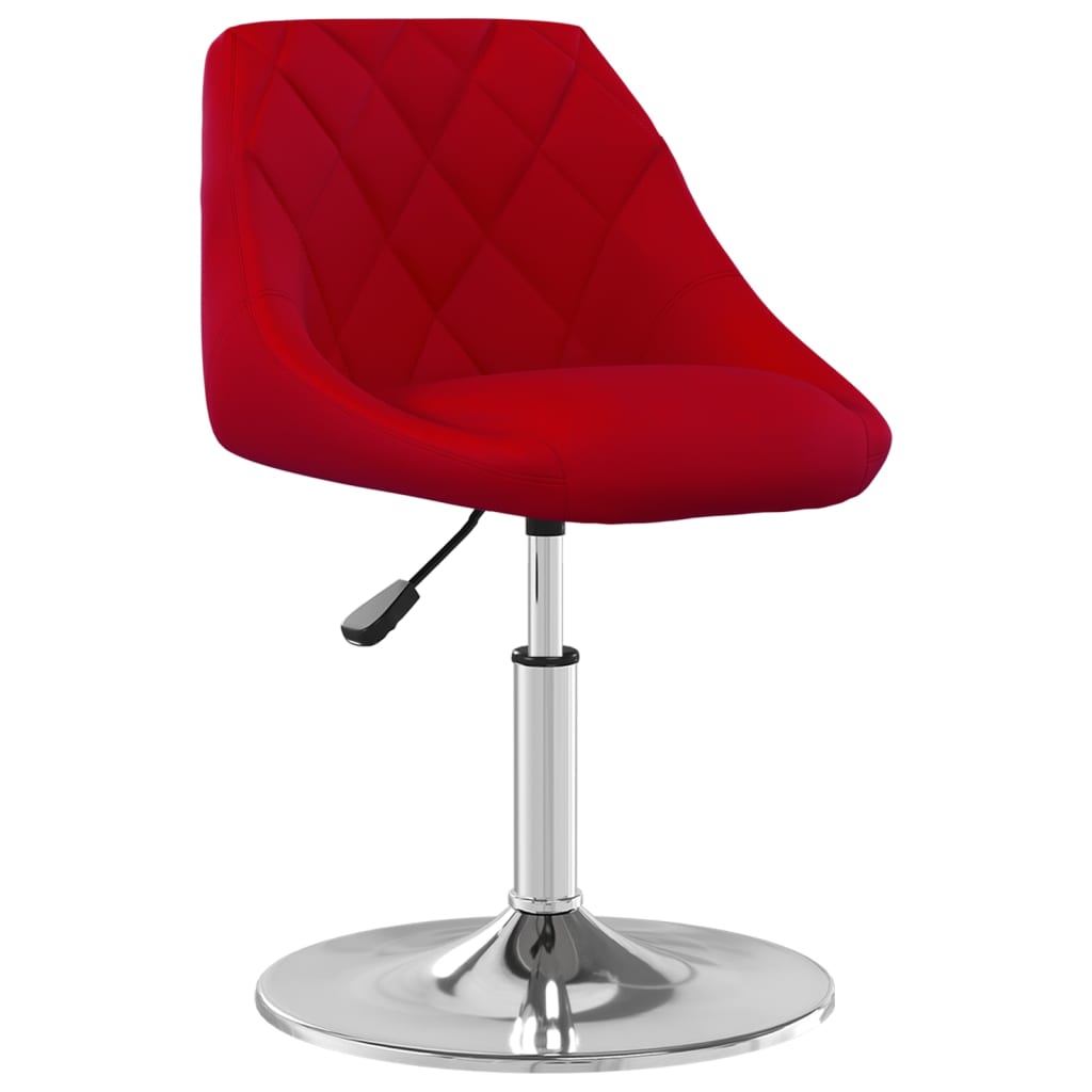 Chaises pivotantes salle à manger 2 pcs Rouge bordeaux Velours