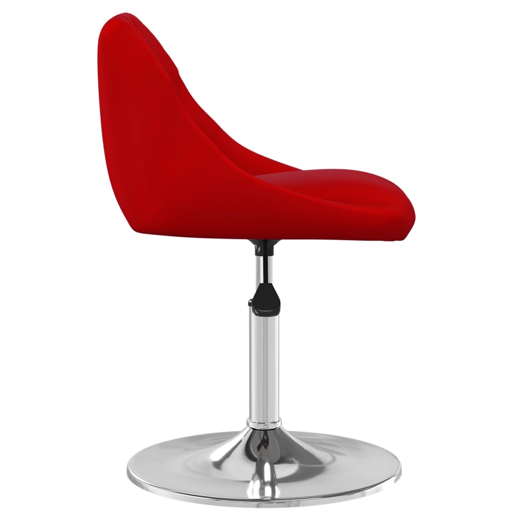 Chaises pivotantes salle à manger 2 pcs Rouge bordeaux Velours