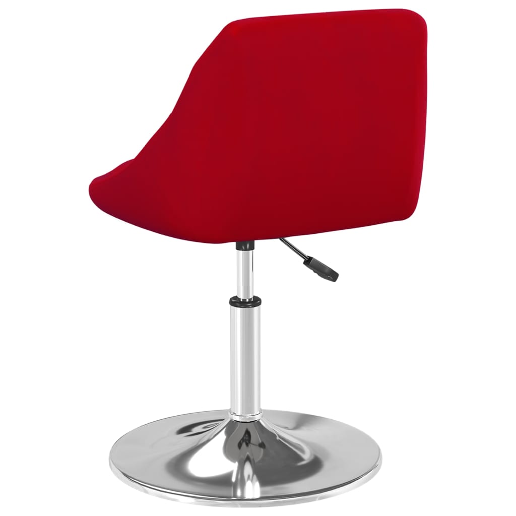 Chaises pivotantes salle à manger 2 pcs Rouge bordeaux Velours