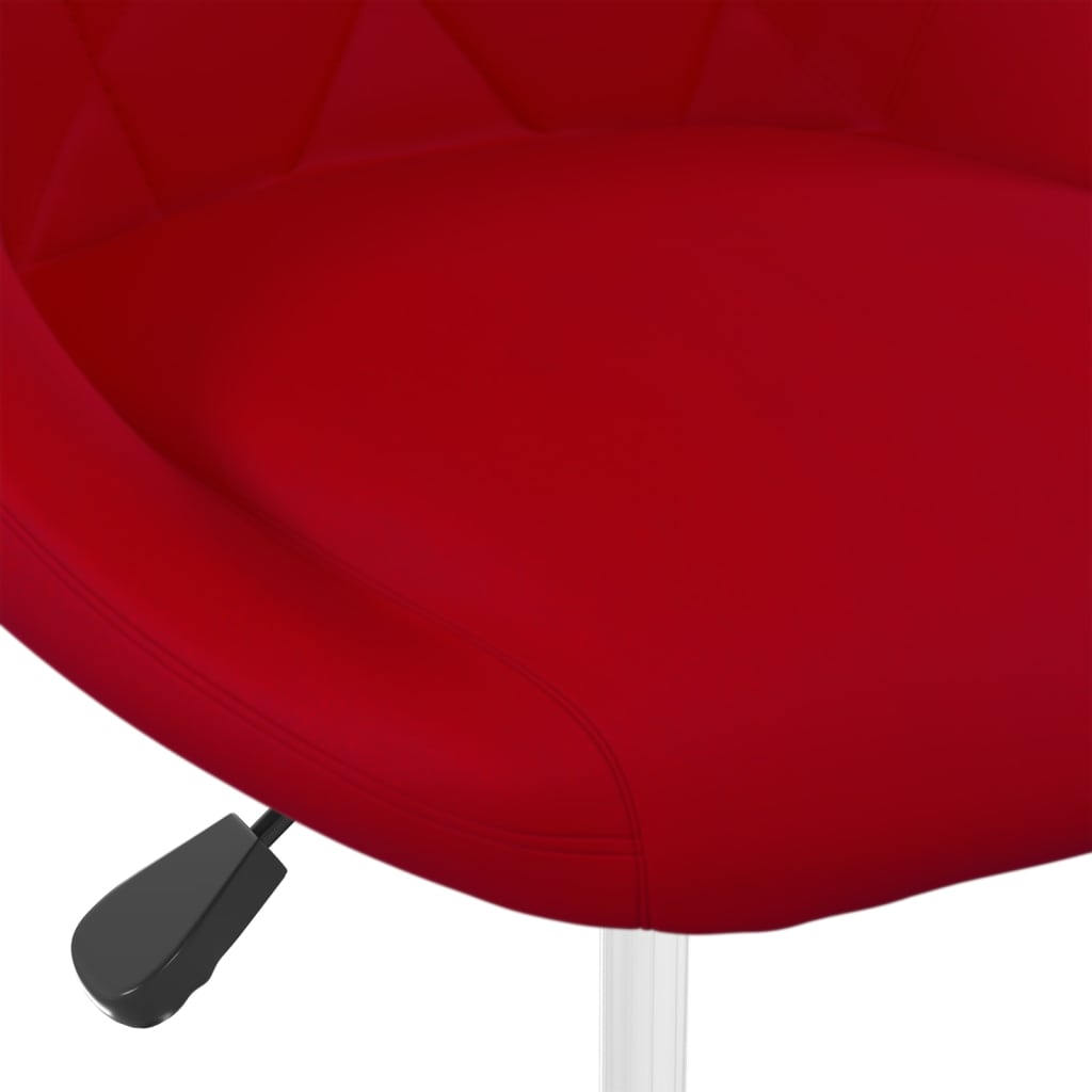 Chaises pivotantes salle à manger 2 pcs Rouge bordeaux Velours