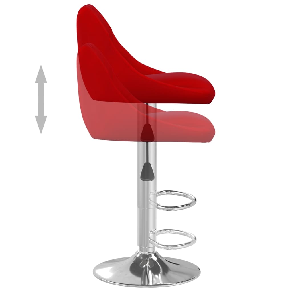 Tabouret de bar Rouge bordeaux Velours - XIOS