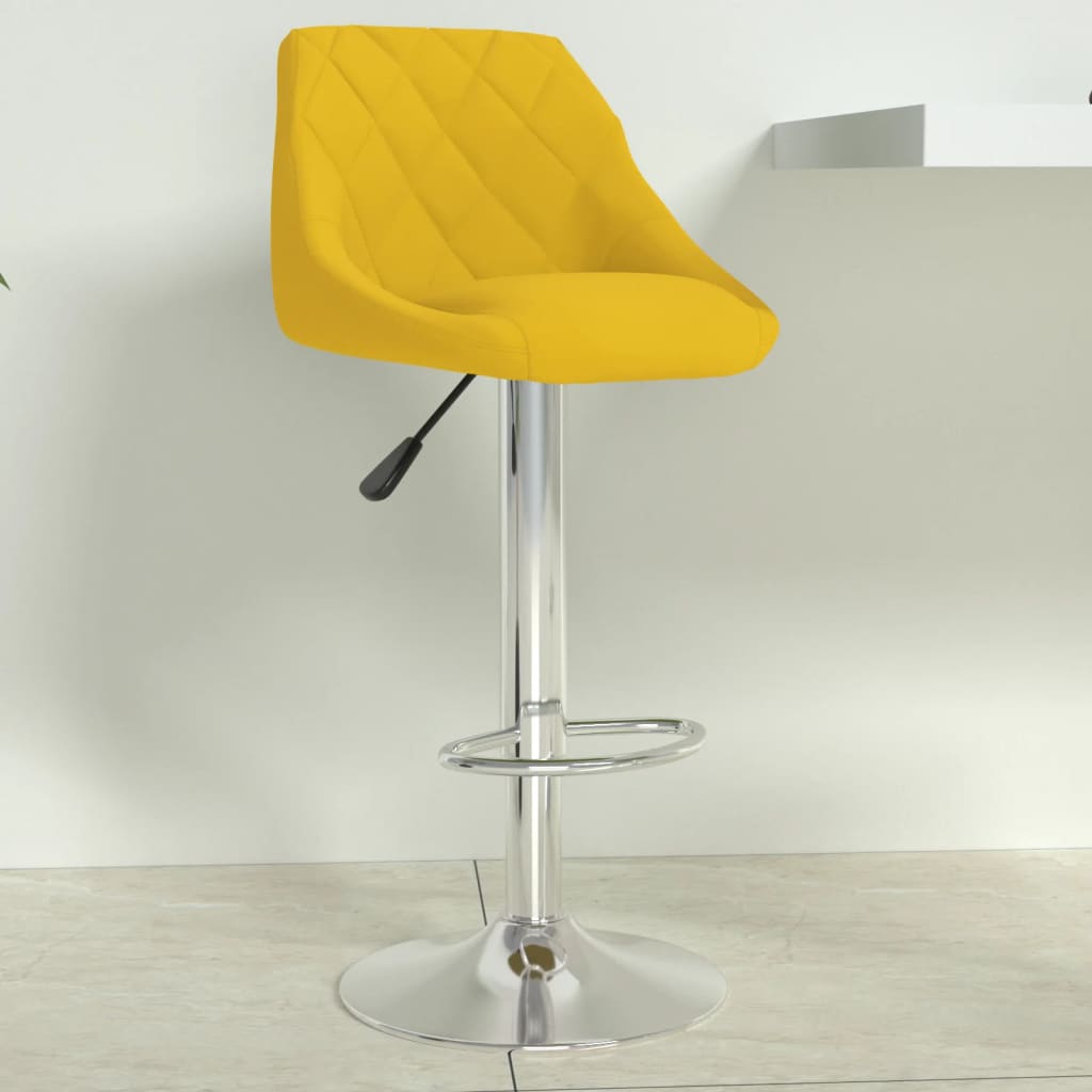 Tabouret de bar Jaune moutarde Velours Tabourets de bar vidaXL