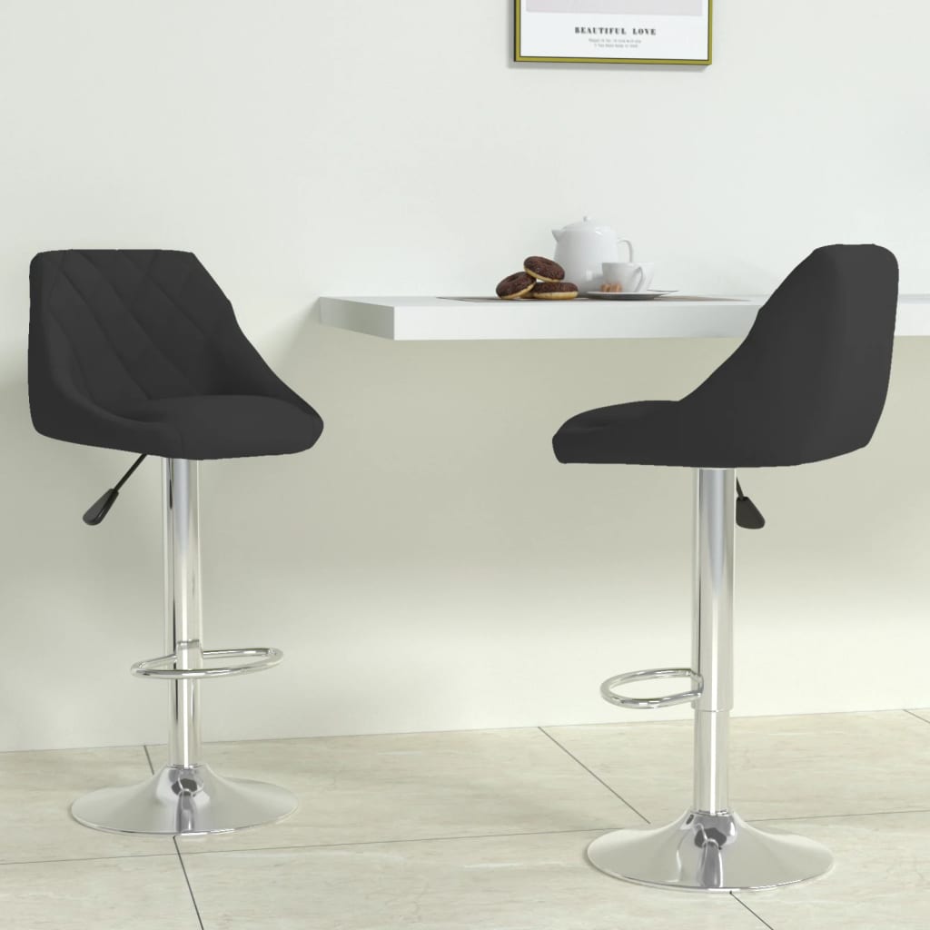 Tabourets de bar lot de 2 noir velours - XIOS