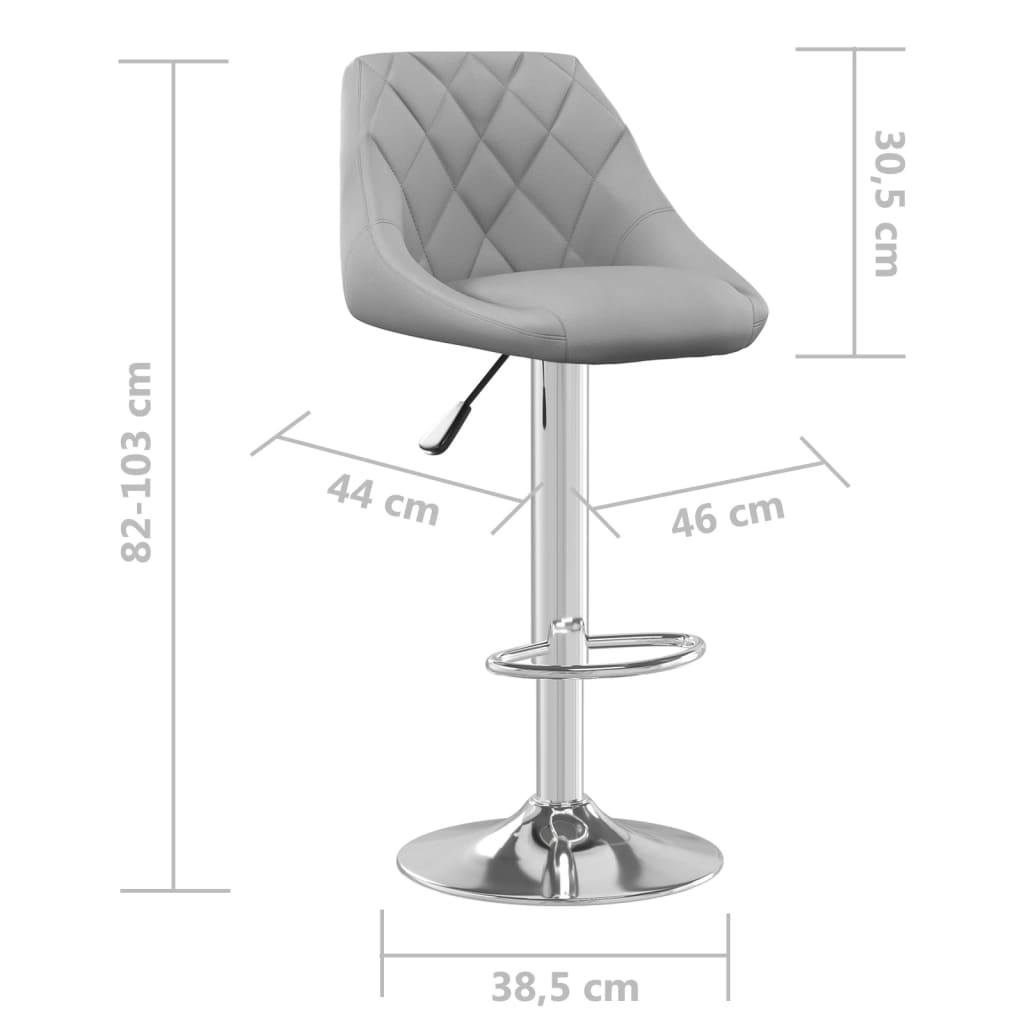 Tabourets de bar lot de 2 gris clair velours - XIOS