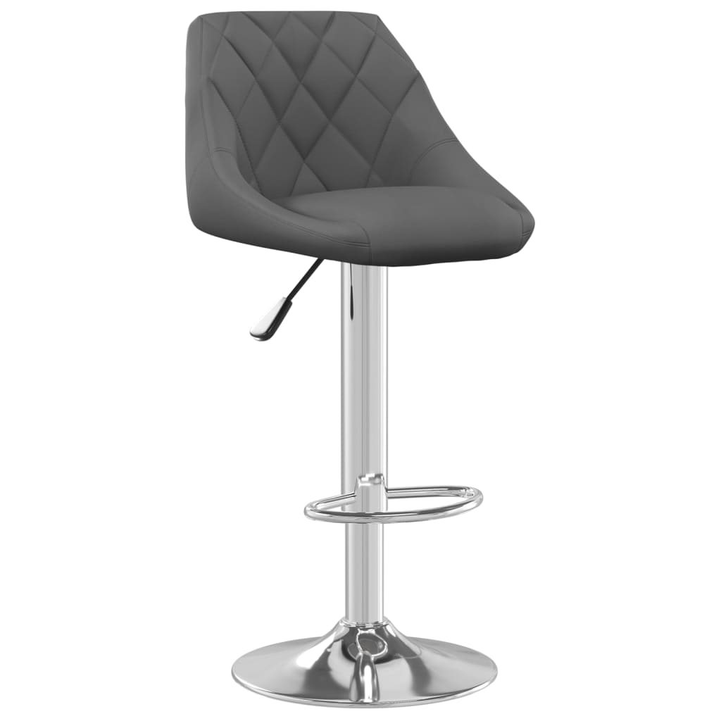 Tabourets de bar lot de 2 gris foncé velours - XIOS