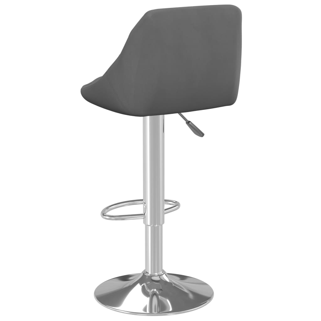Tabourets de bar lot de 2 gris foncé velours - XIOS