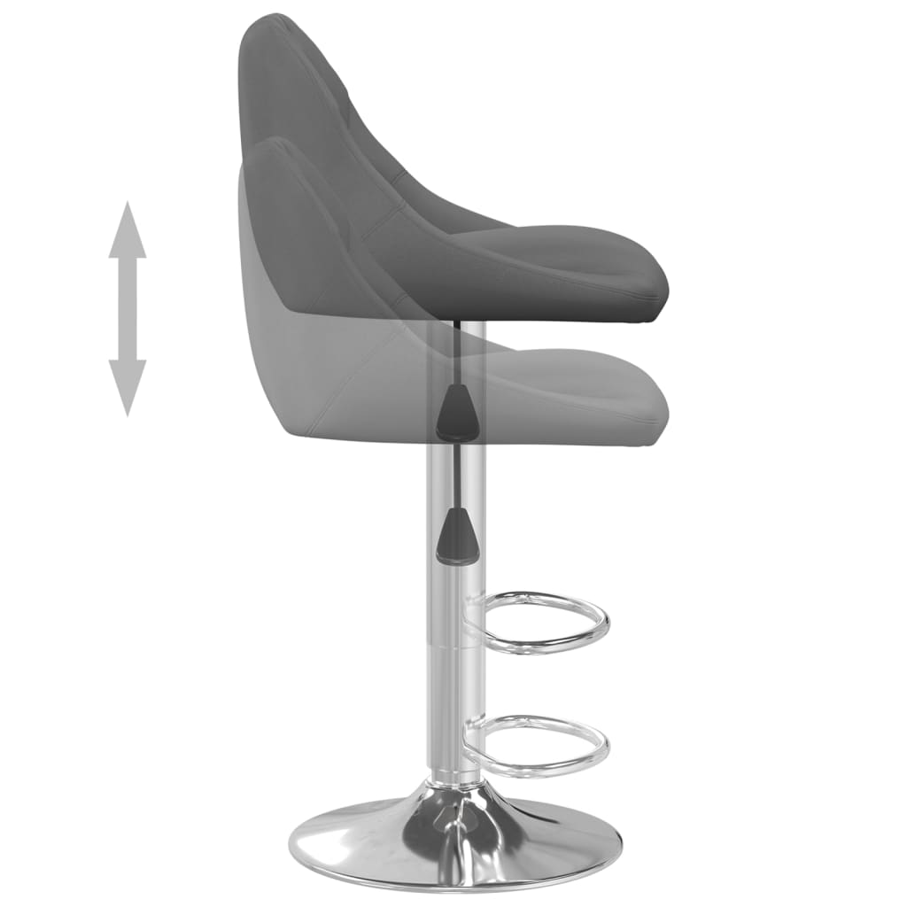 Tabourets de bar lot de 2 gris foncé velours - XIOS