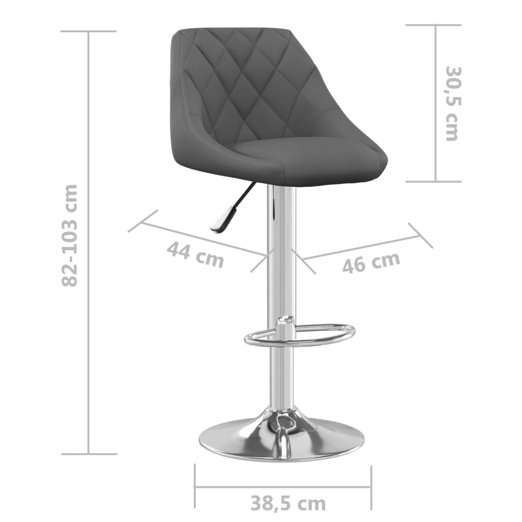 Tabourets de bar lot de 2 gris foncé velours - XIOS