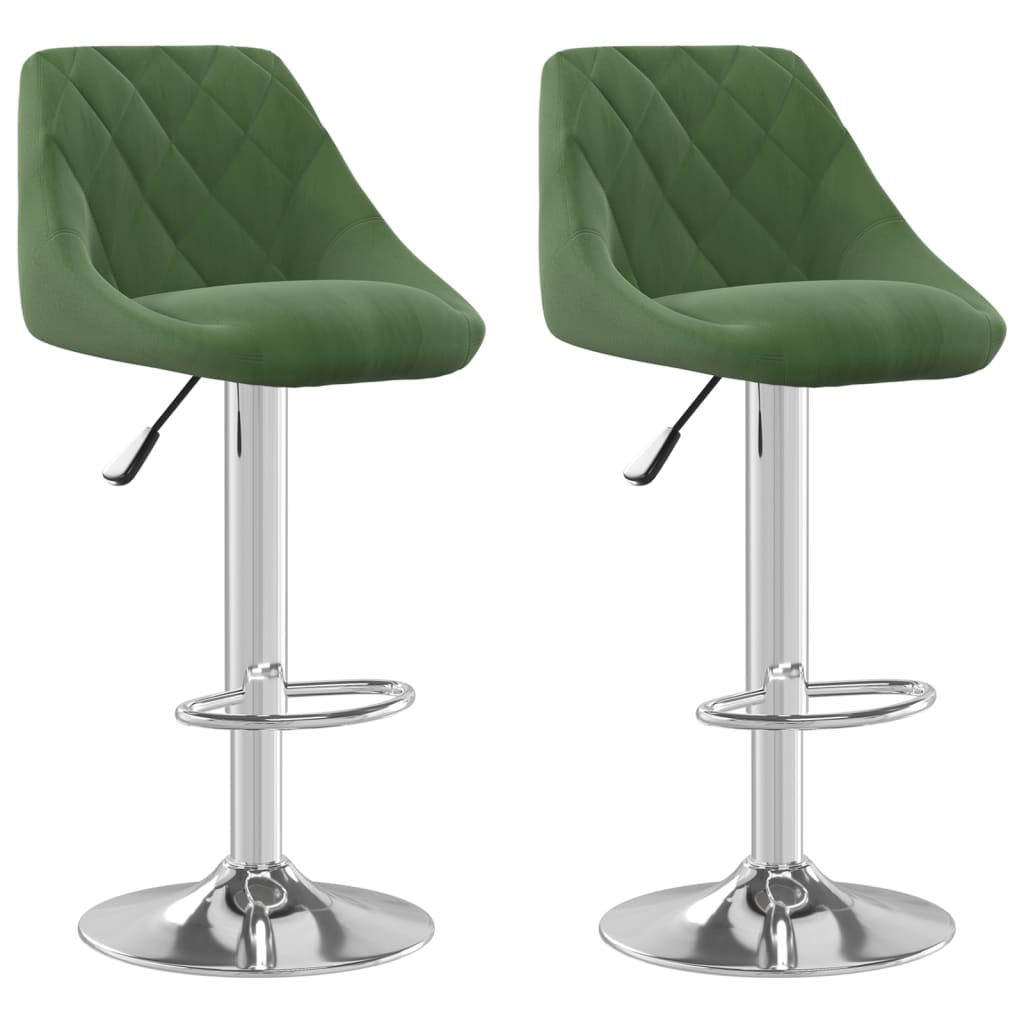 Tabourets de bar lot de 2 vert foncé velours - XIOS